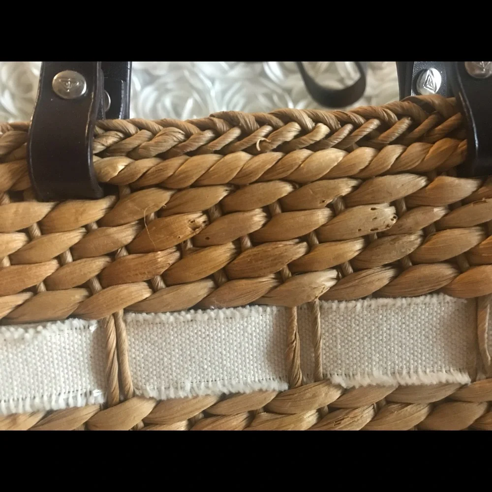 Straw Woven Rattan Vintage Roxy Purse Handbag